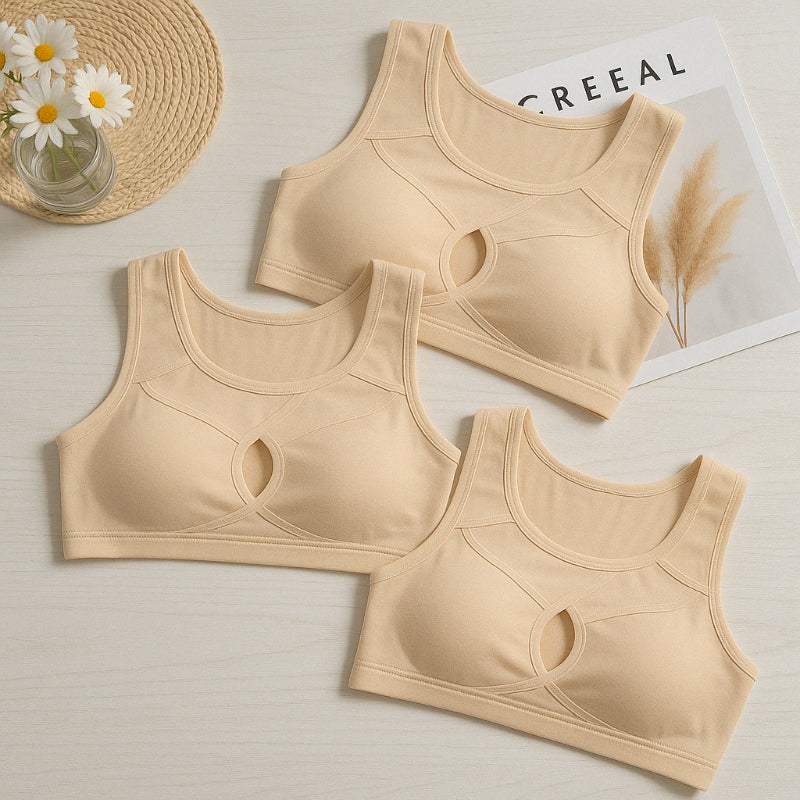 Womens Wire Free Bras – 3 Pack Comfortable Supportive Cotton Bras