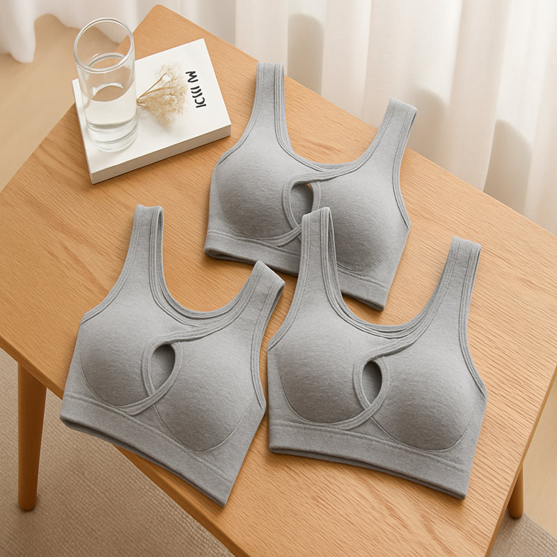 Womens Wire Free Bras – 3 Pack Comfortable Supportive Cotton Bras