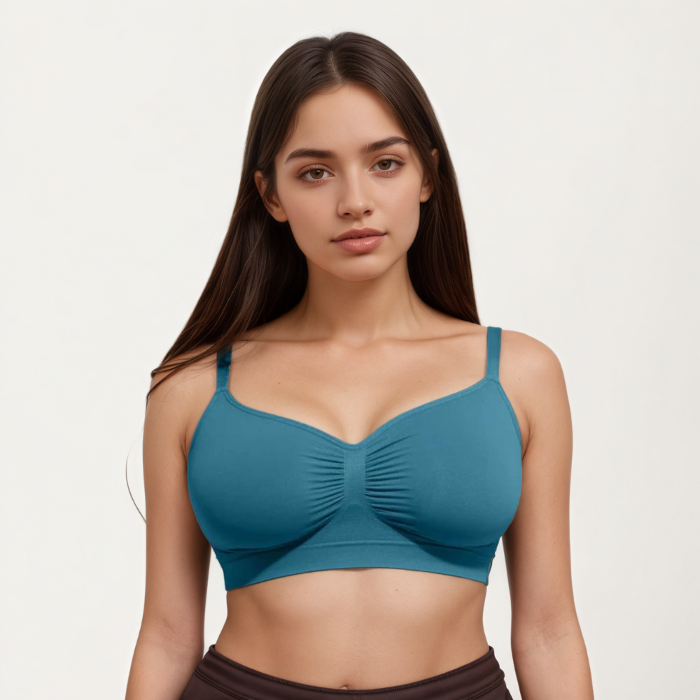 Seamless Comfort Wireless Bra with Adjustable Straps and Smooth Fit