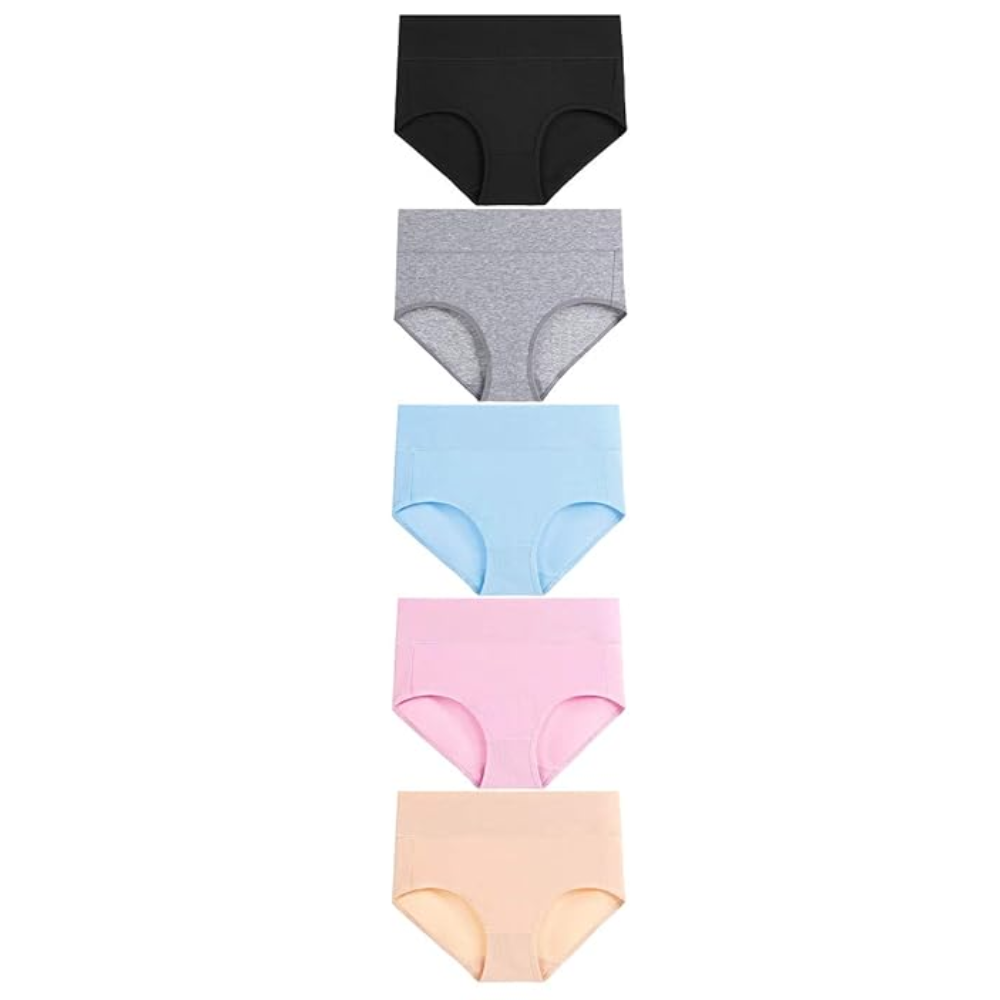 Pack Of 5 High Rise Full Coverage Underwear For Women