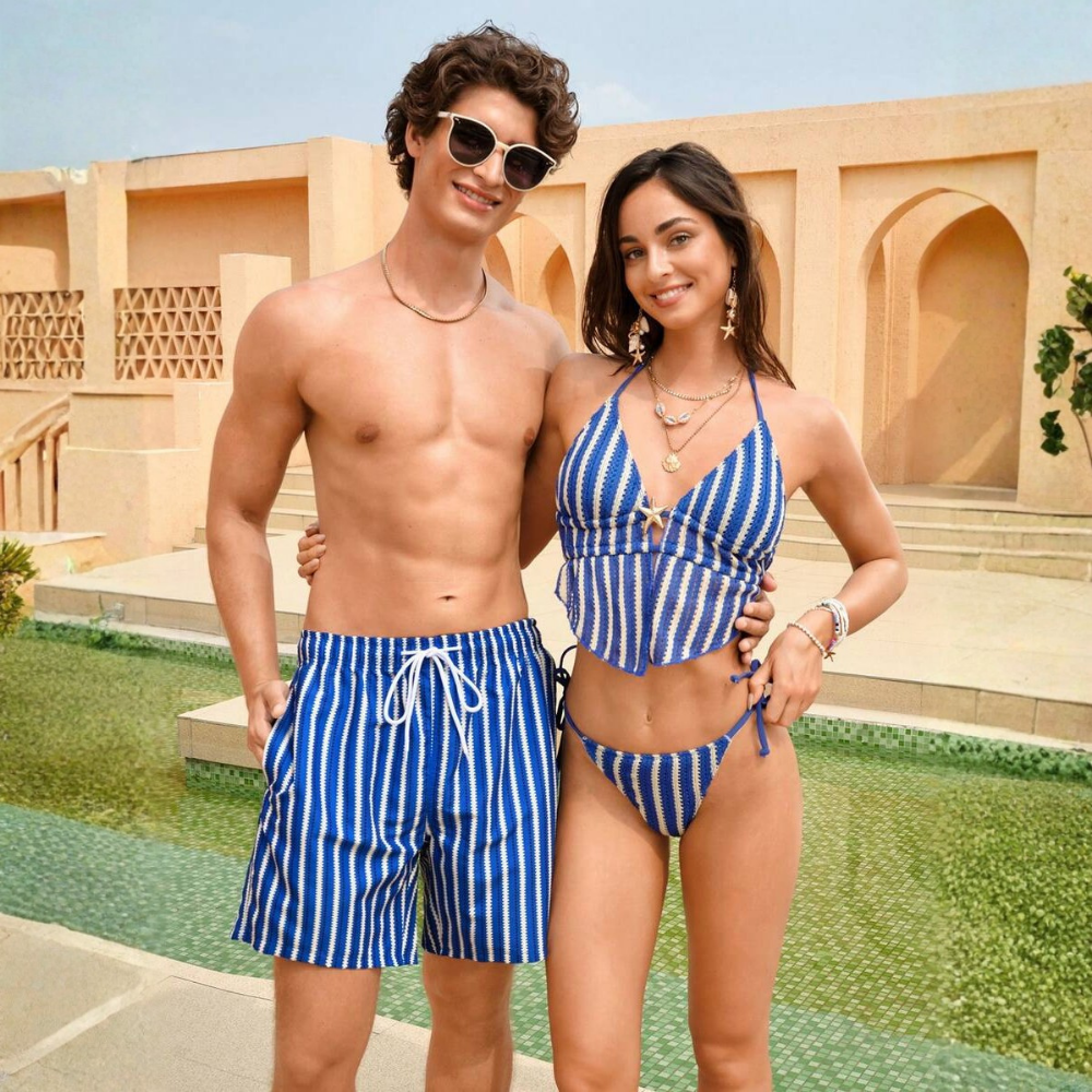 Printed Beachwear Vacation Matching Outfit Set