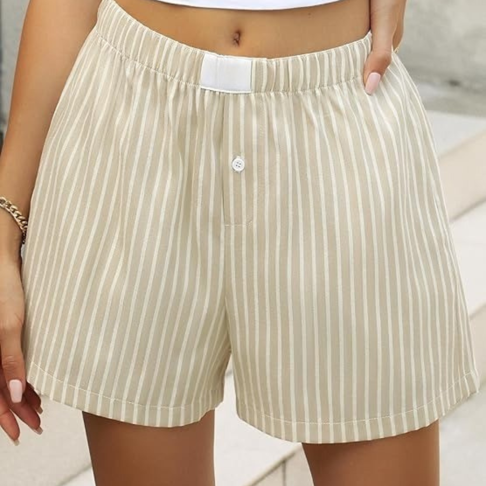 Women Gingham Plaid Boxer Lounge Shorts 