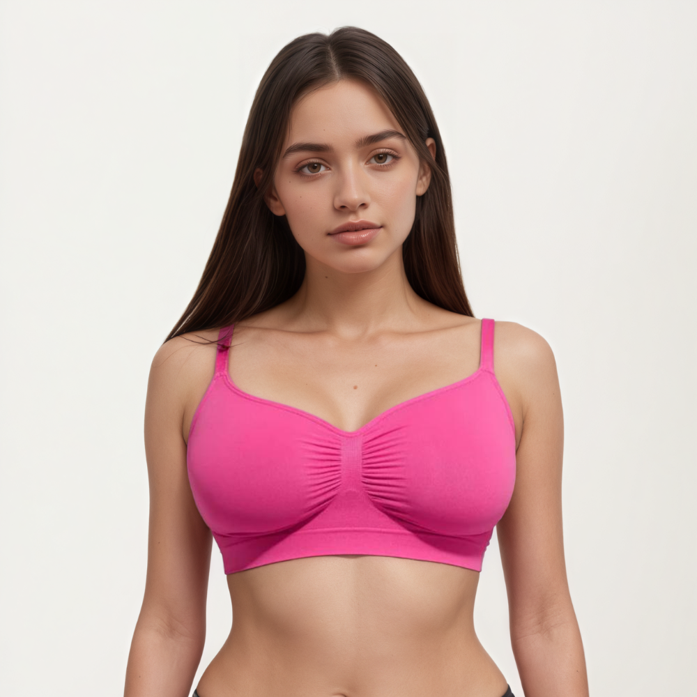 Seamless Comfort Wireless Bra with Adjustable Straps and Smooth Fit