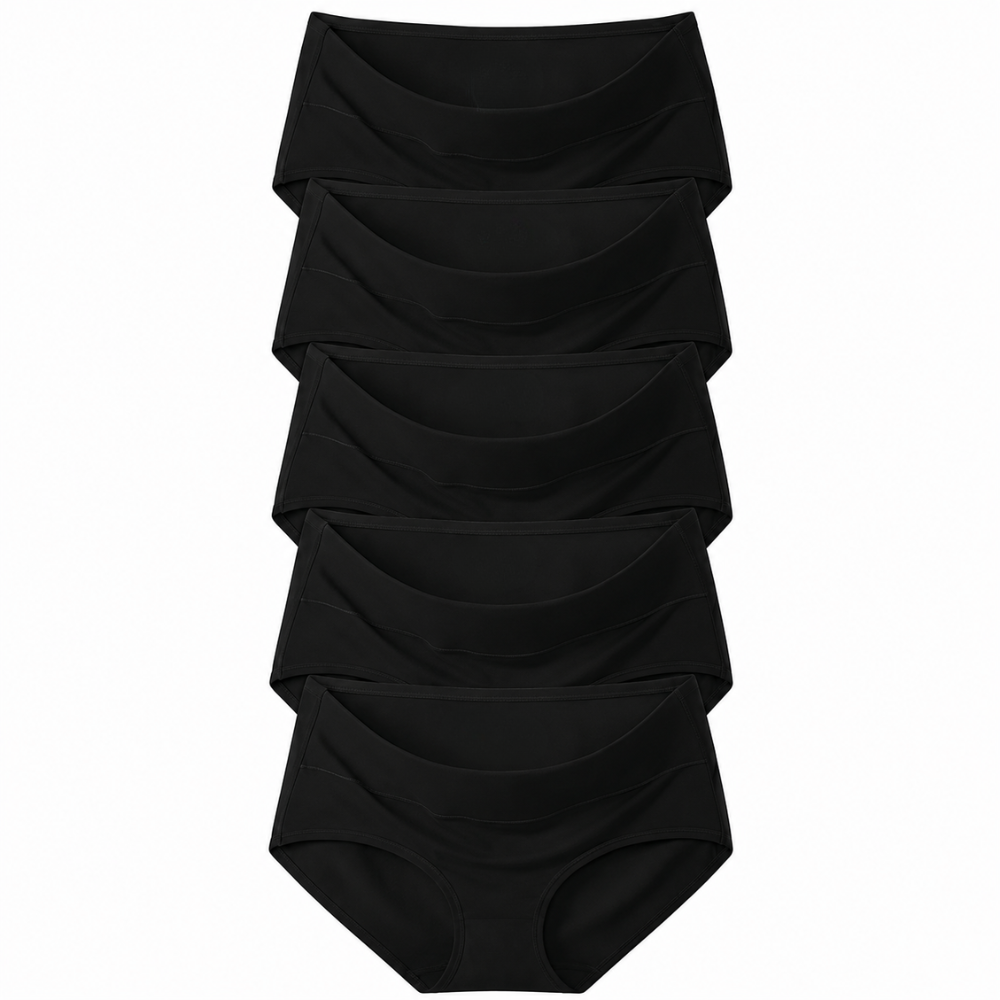 Pack Of 5 High Rise Full Coverage Briefs Panties For Women