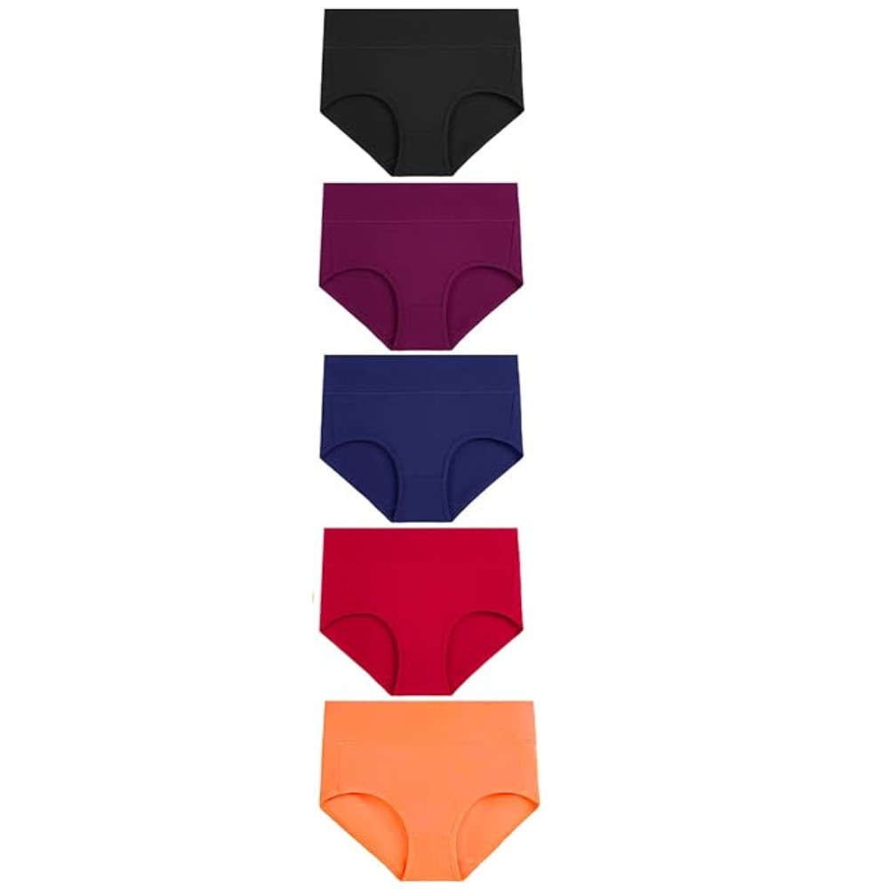 Pack Of 5 High Rise Full Coverage Underwear For Women