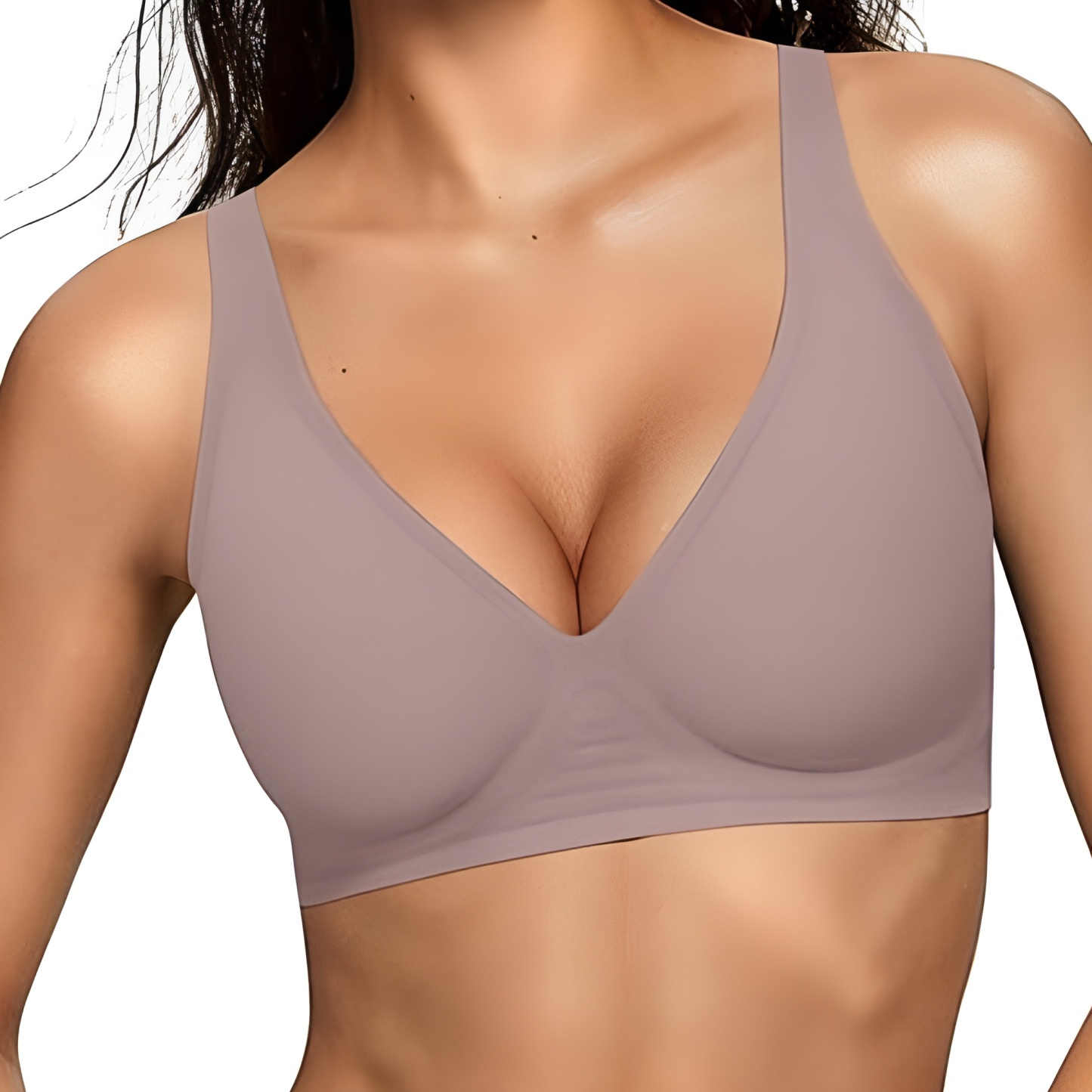 Deep V Wireless Support Bra