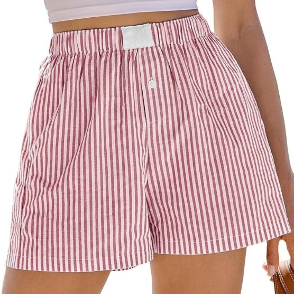 Women Gingham Plaid Boxer Lounge Shorts 