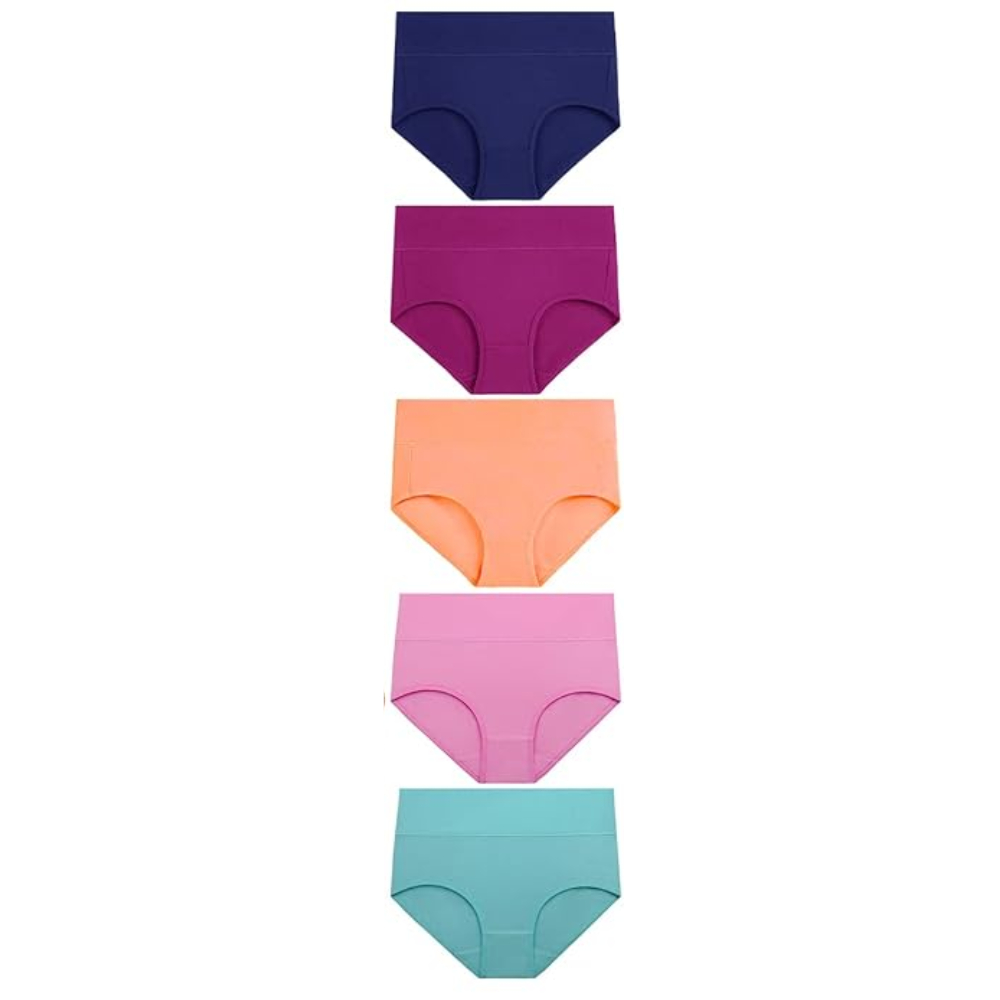 Pack Of 5 High Rise Full Coverage Underwear For Women