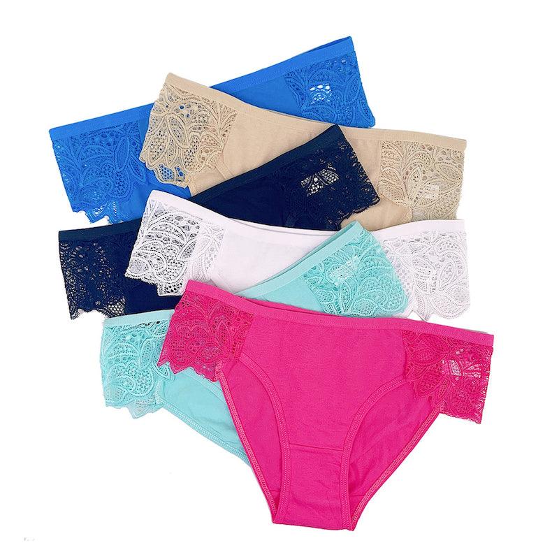 6 Pieces Cotton Mesh Style Underwear Set - Comfy Women Underwear