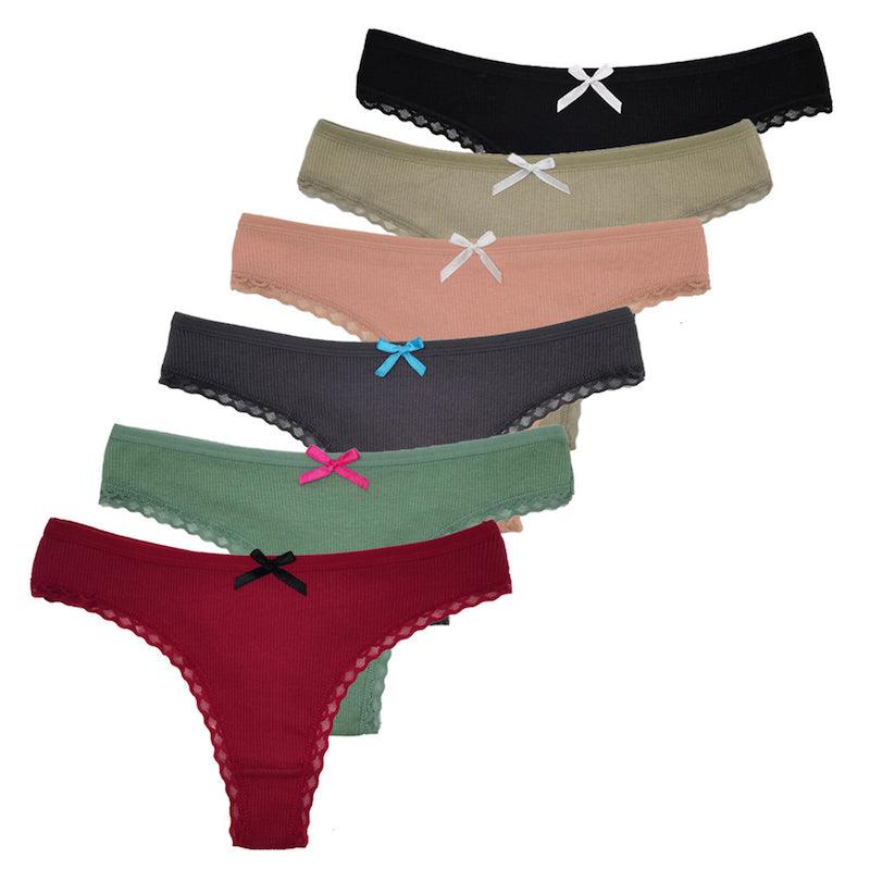 6 Pieces Low Rise Cotton Underpants Set-Comfy Women Underwear