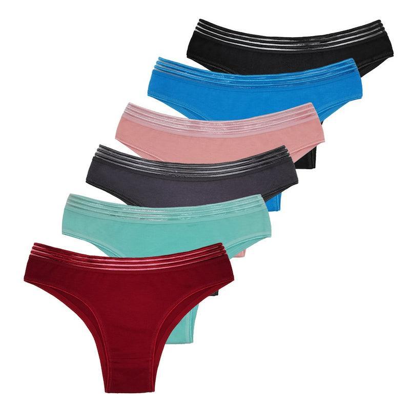 6 Pieces Low Rise Underwear - Comfy Women Underwear