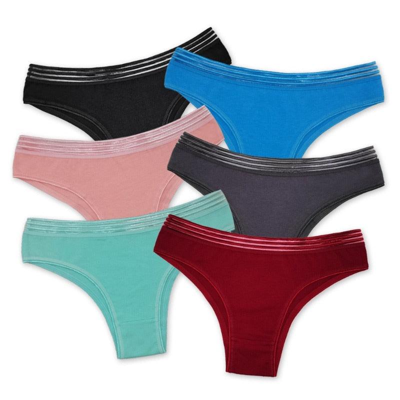 6 Pieces Low Rise Underwear - Comfy Women Underwear