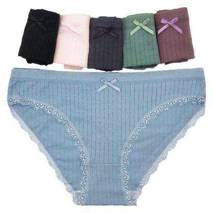6 Pieces Solid Cotton Underwear-Comfy Women Underwear