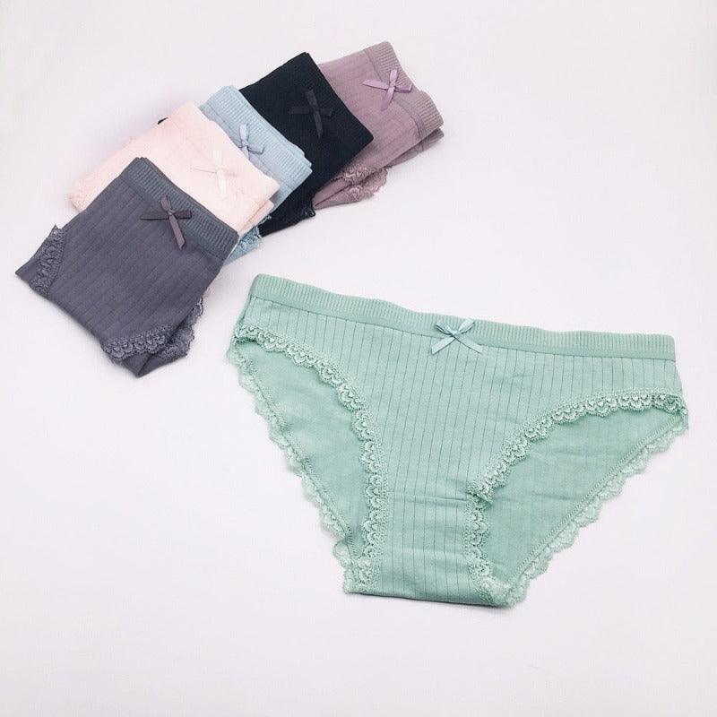 6 Pieces Solid Cotton Underwear-Comfy Women Underwear