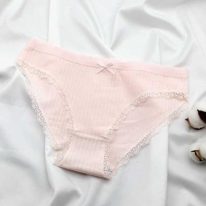 6 Pieces Solid Cotton Underwear-Comfy Women Underwear