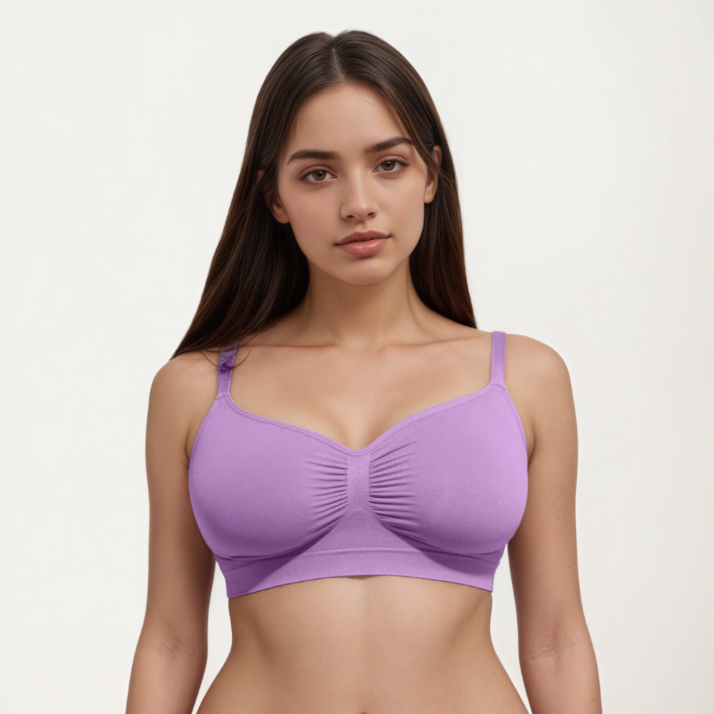 Seamless Comfort Wireless Bra with Adjustable Straps and Smooth Fit