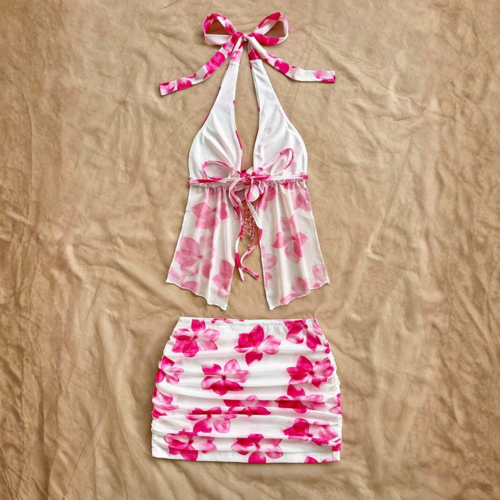 Printed Beachwear Vacation Matching Outfit Set