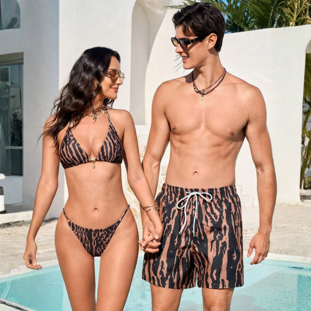 Printed Beachwear Vacation Matching Outfit Set