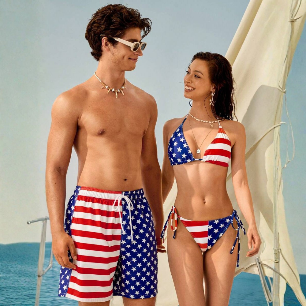 Printed Beachwear Vacation Matching Outfit Set