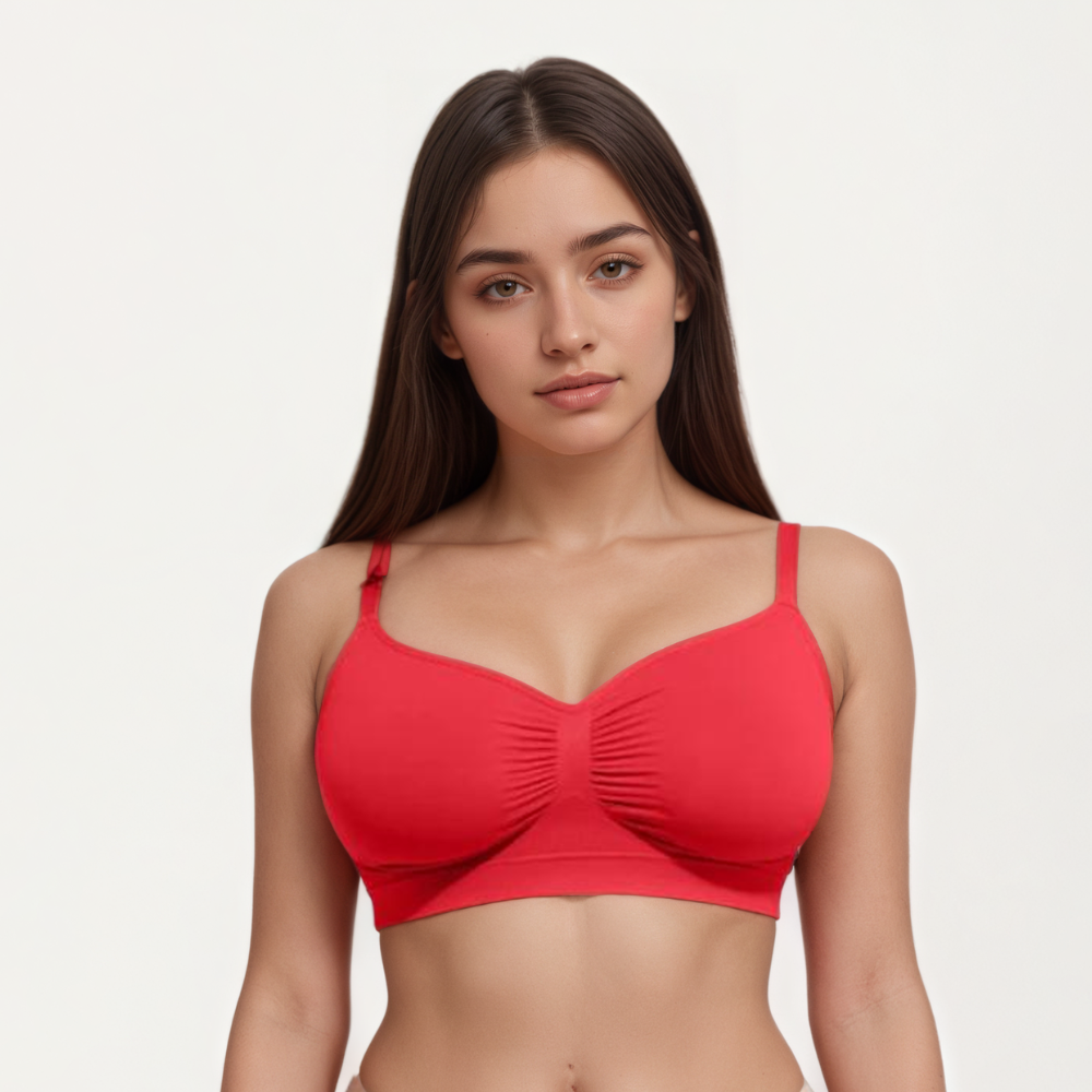 Seamless Comfort Wireless Bra with Adjustable Straps and Smooth Fit