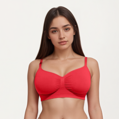 Seamless Comfort Wireless Bra with Adjustable Straps and Smooth Fit