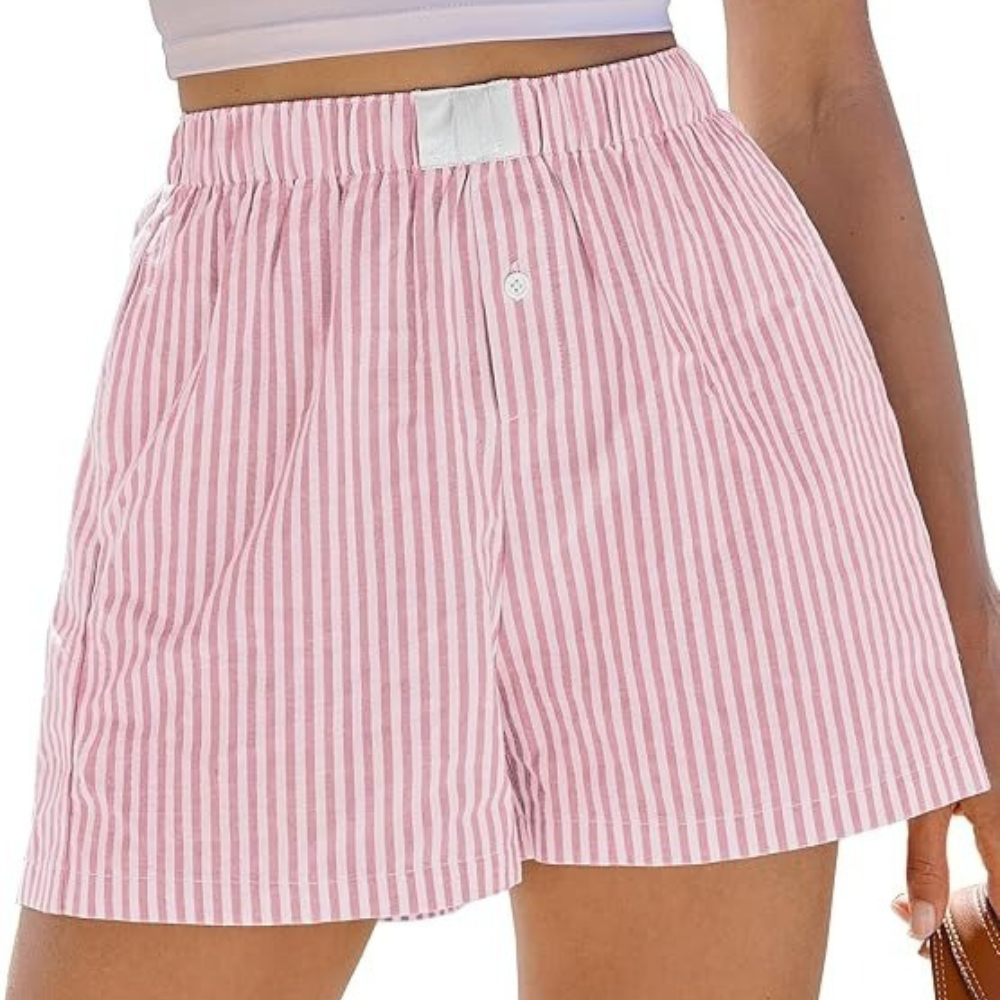 Women Gingham Plaid Boxer Lounge Shorts 