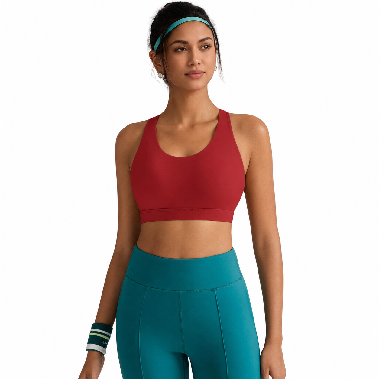 Fitted Crisscross Strappy Padded Sports Bras For Women