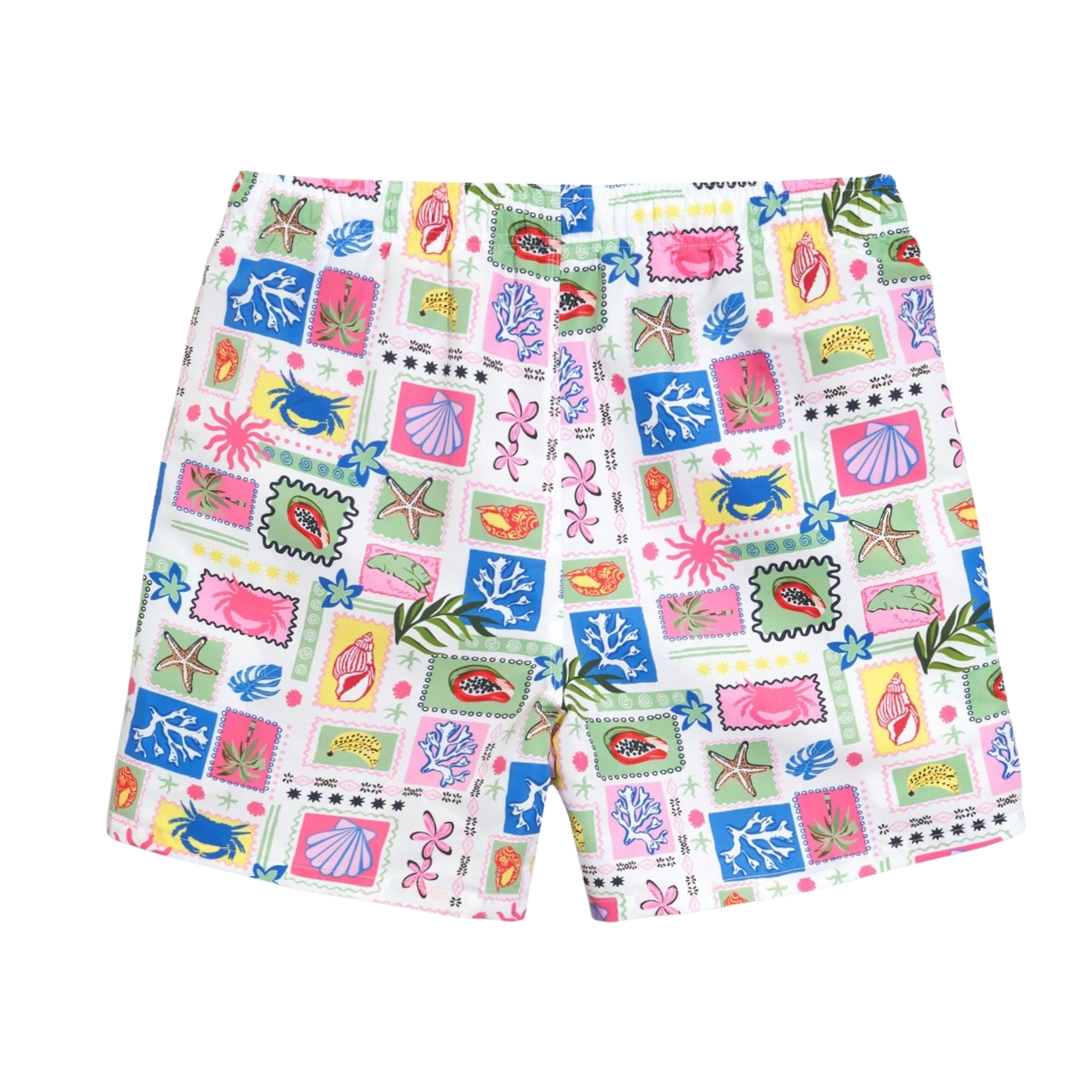 All Over Print Drawstring Beach Shorts Men Swim Trunks With One Piece Swimsuit Couple Set