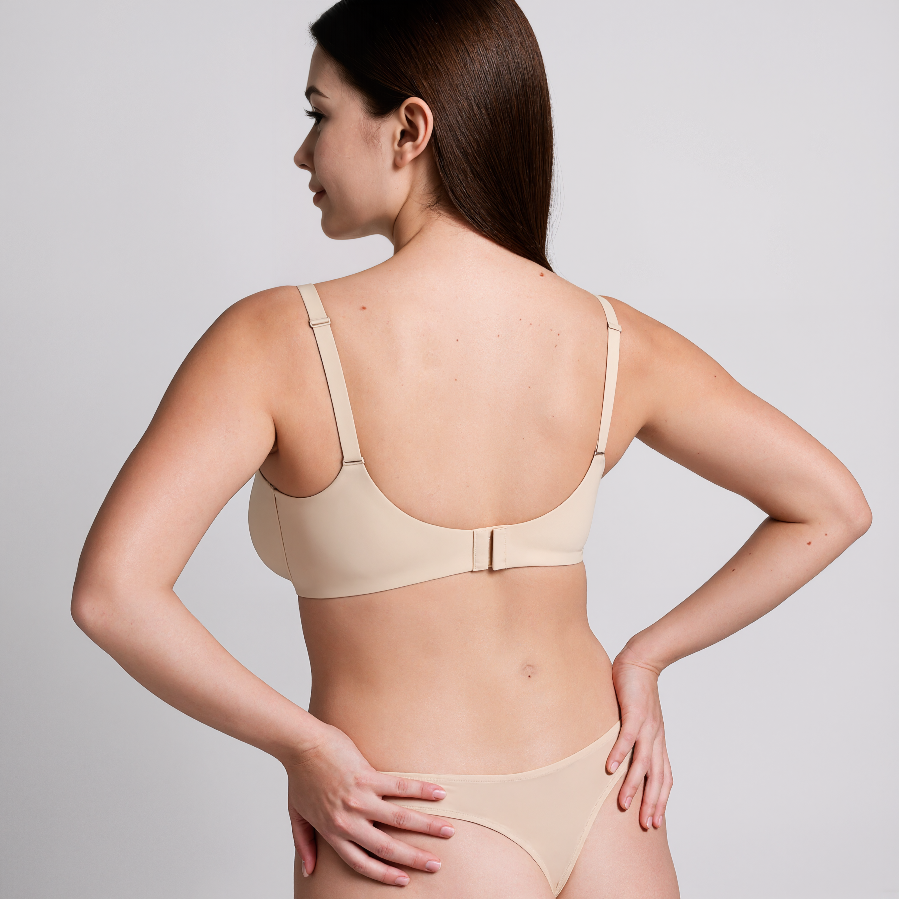 Unlined Demi Support Bra with Adjustable Straps and Soft Stretch Fit