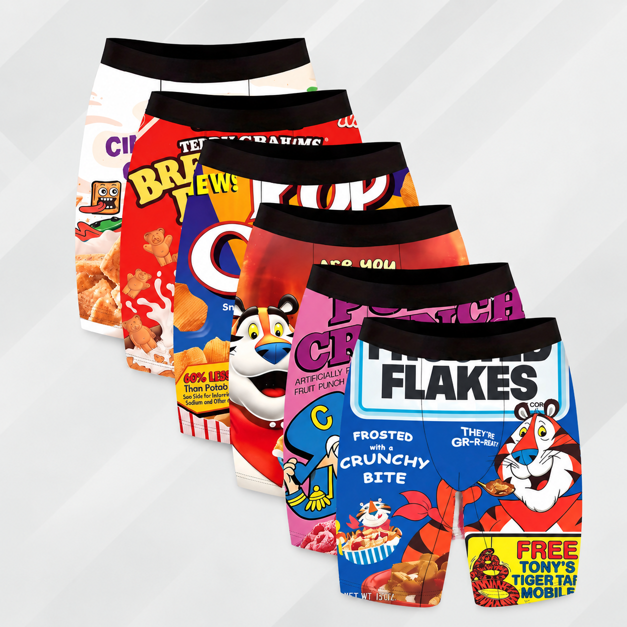 Pack Of 6 Printed Boxer Briefs For Sports And Cycling For Men