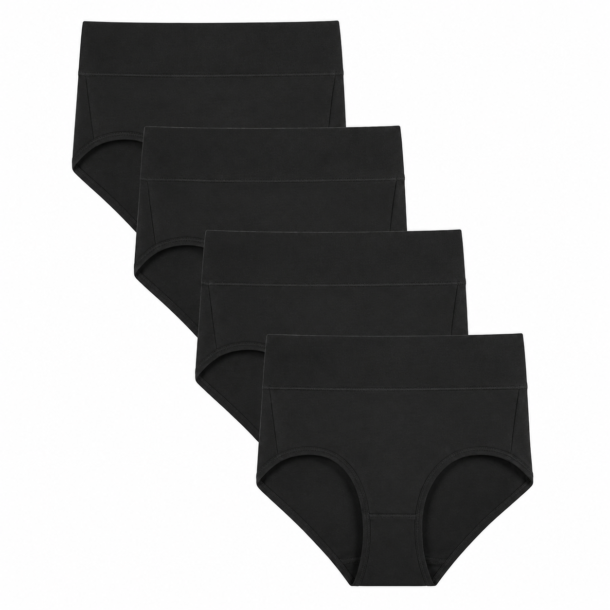 Pack Of 4 High Waisted Full Coverage Briefs For Women