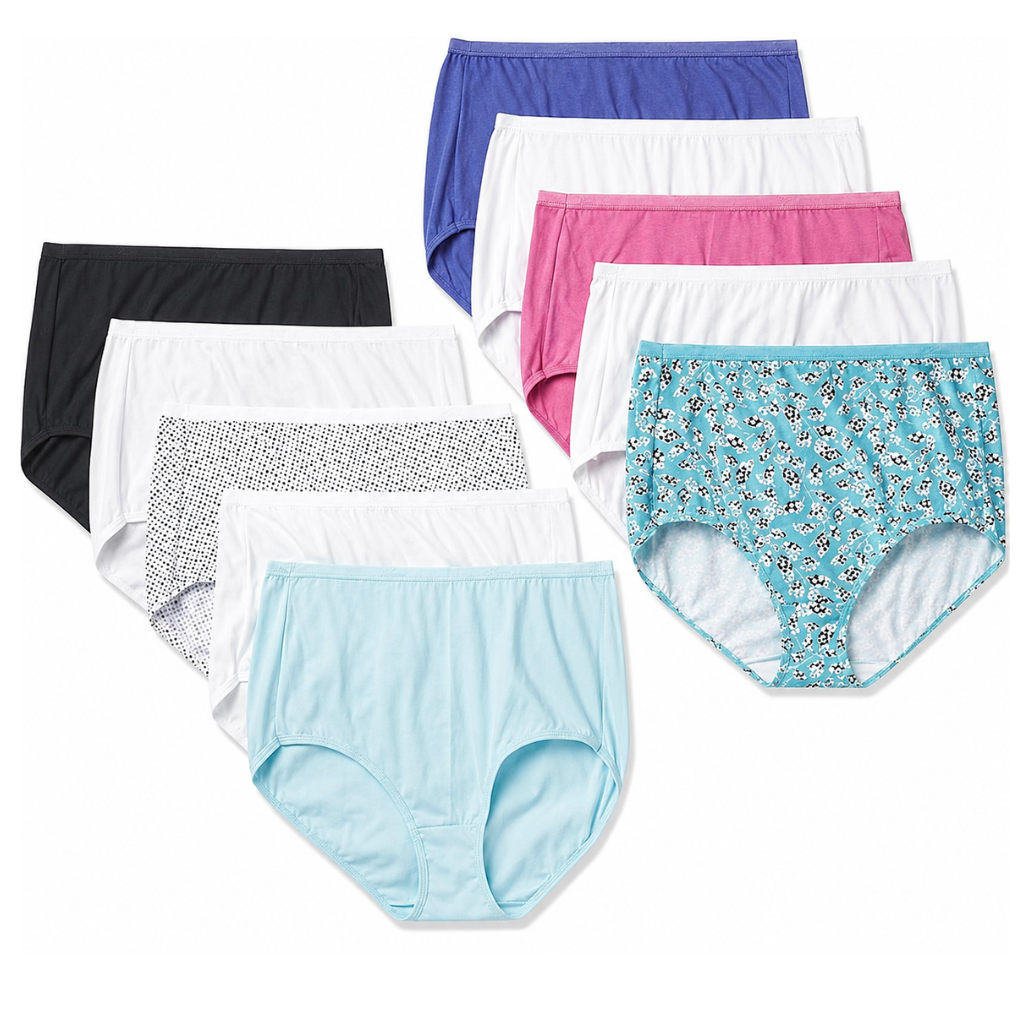 Pack Of 10 Coverage Blend Wicking Panties Underwear For Women