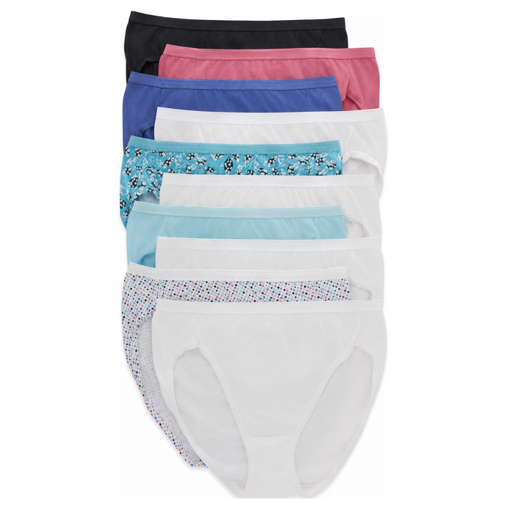 Pack Of 10 Coverage Blend Wicking Panties Underwear For Women