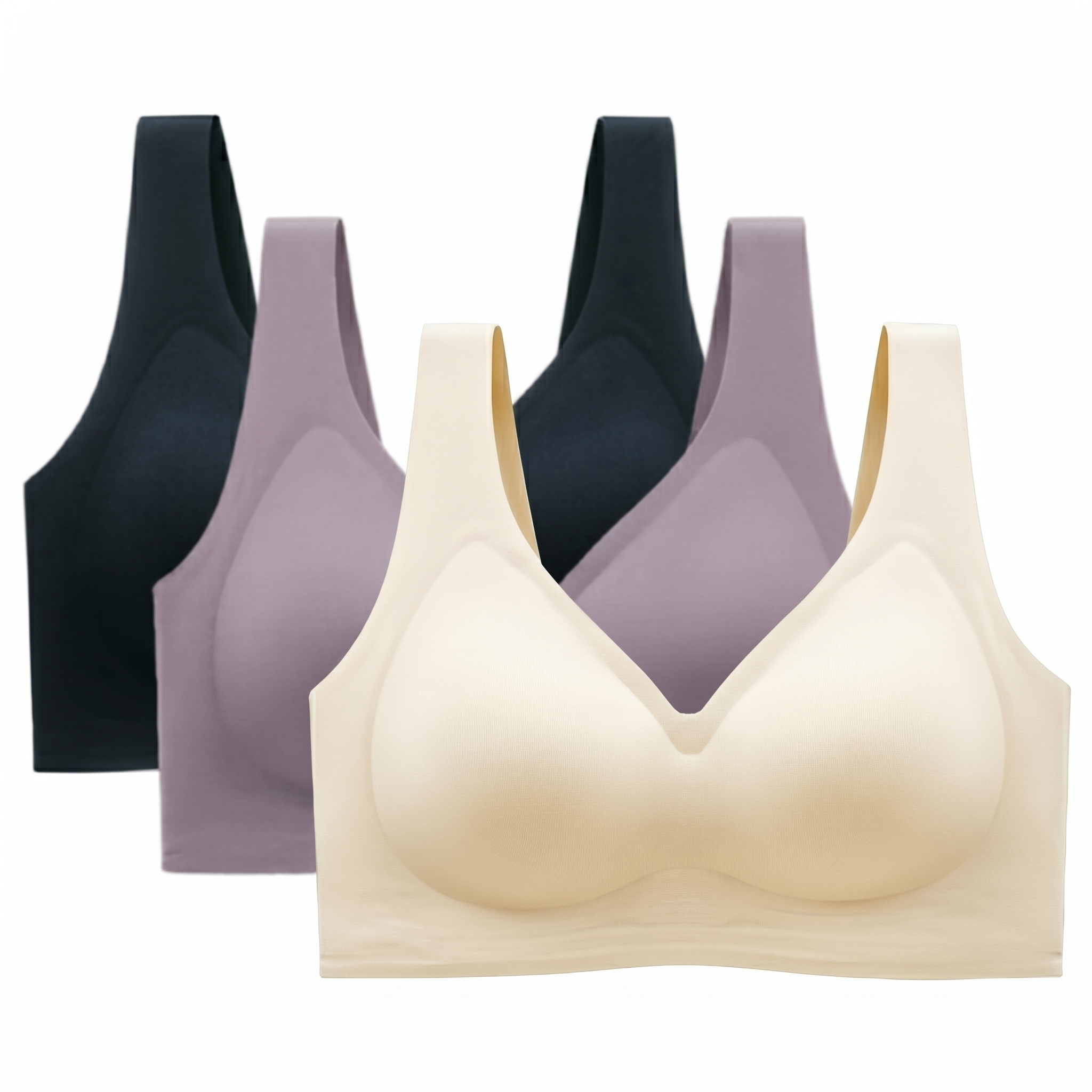 Pack Of 3 Seamless Wireless Full Coverage Bra For Women