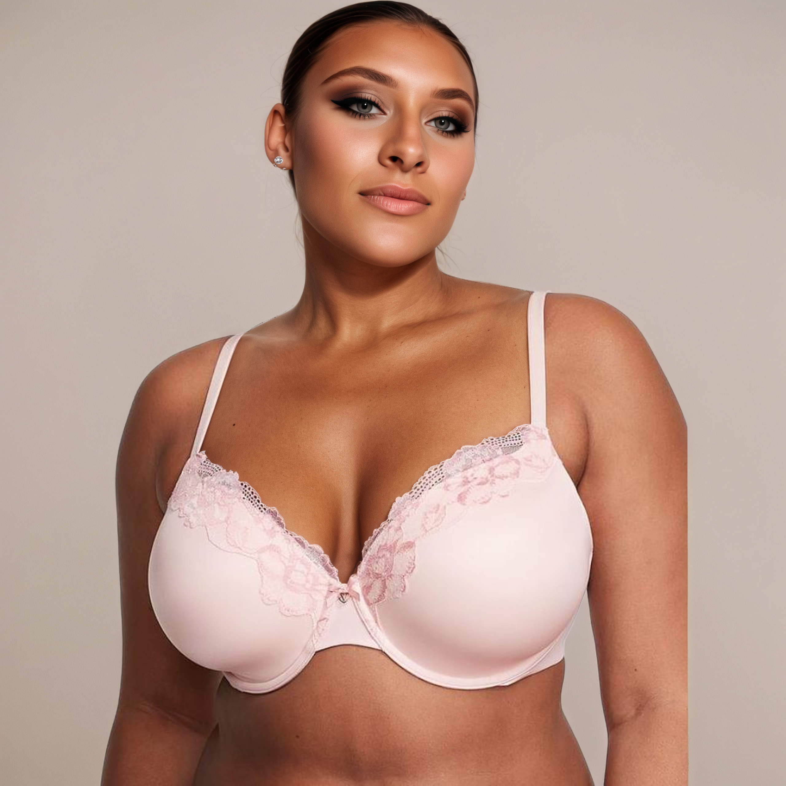 Lightly Lined Full Coverage Lace Trim Bra