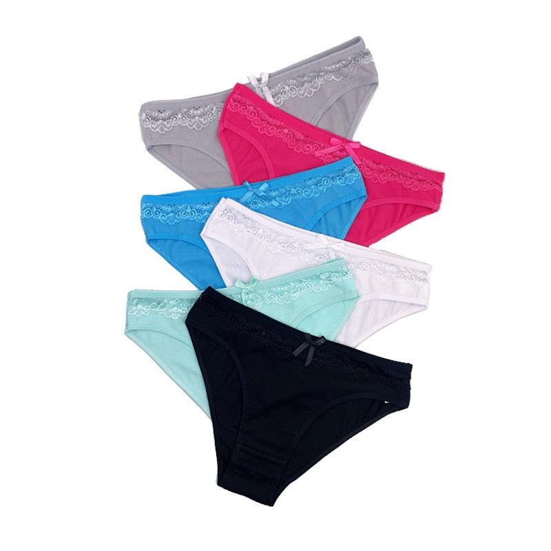 6 Pieces Low Rise Lace Underwear-Comfy Women Underwear