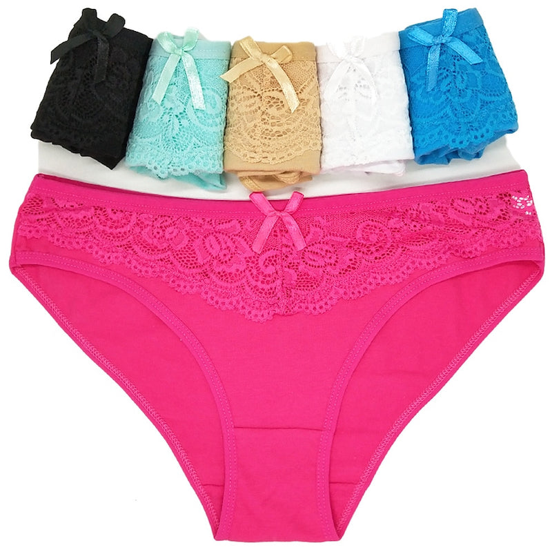 6 Pieces Low Rise Lace Underwear-Comfy Women Underwear