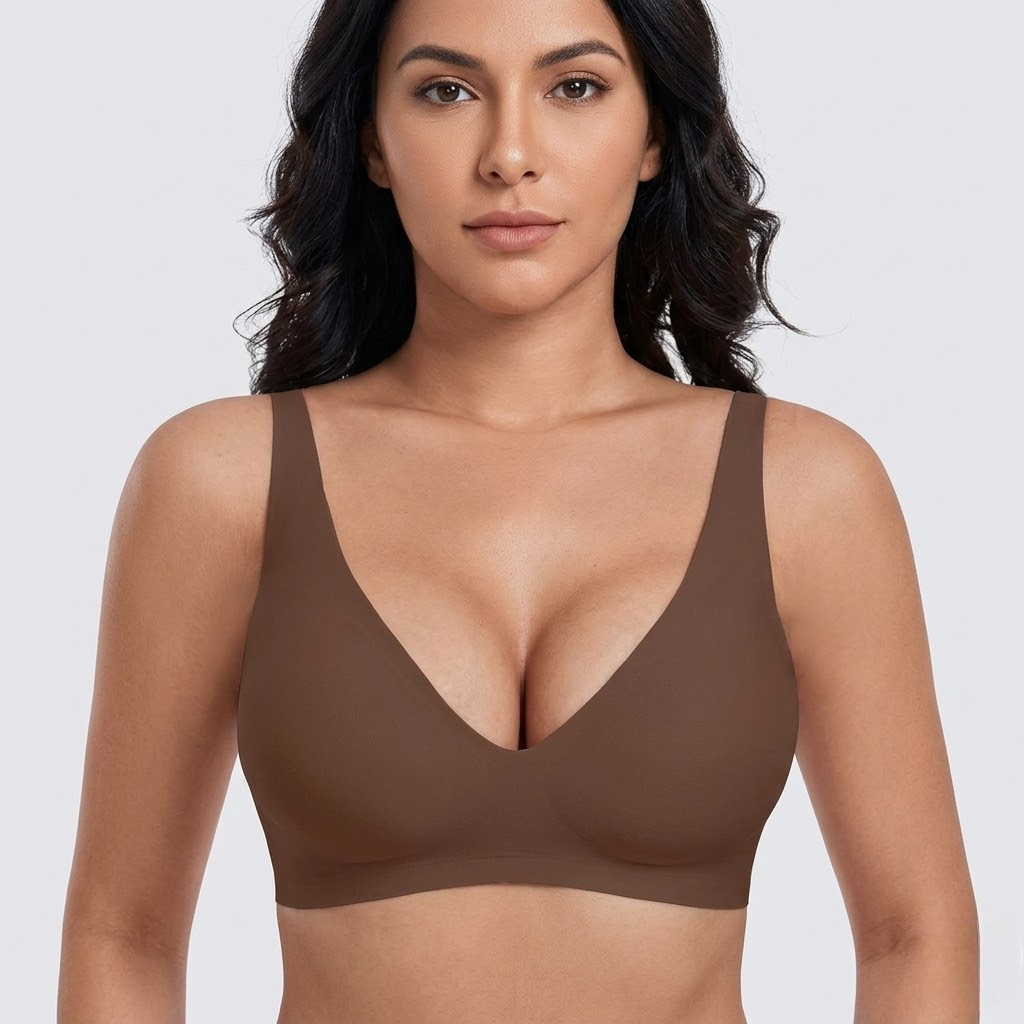 Wireless Deep V Bralette For Women With Push Up Design