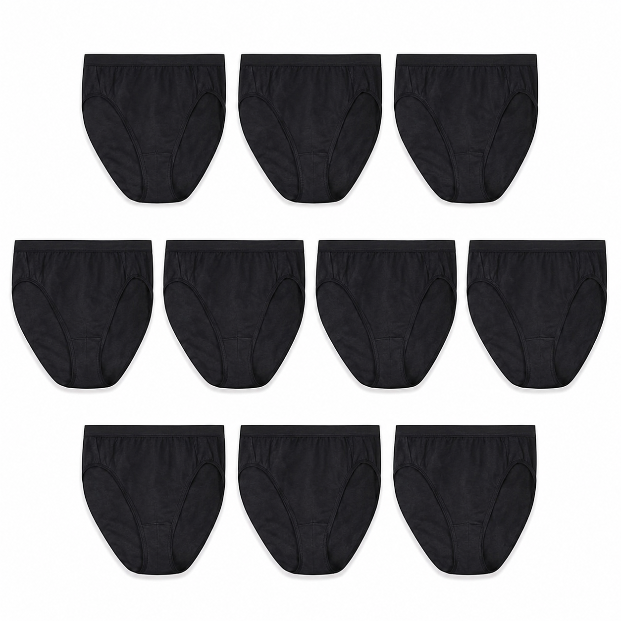 Pack Of 10 Coverage Blend Wicking Panties Underwear For Women