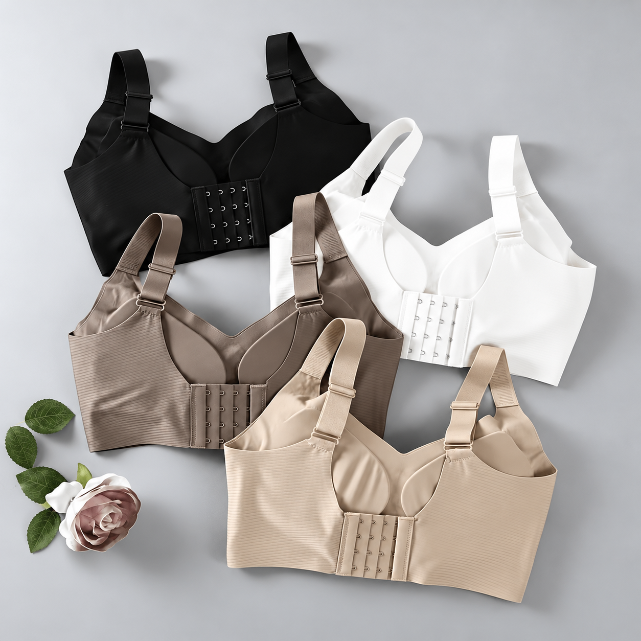 Pack Of 8 Non Wired Seamless Padded Bras For Women