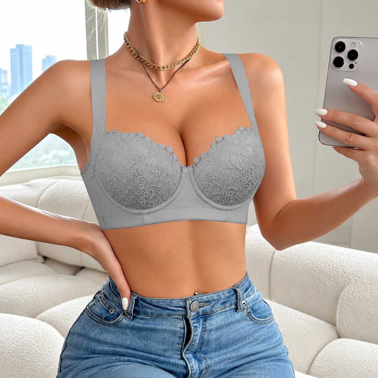 Pack Of 5 Lace Underwire Push Up Bras For Women