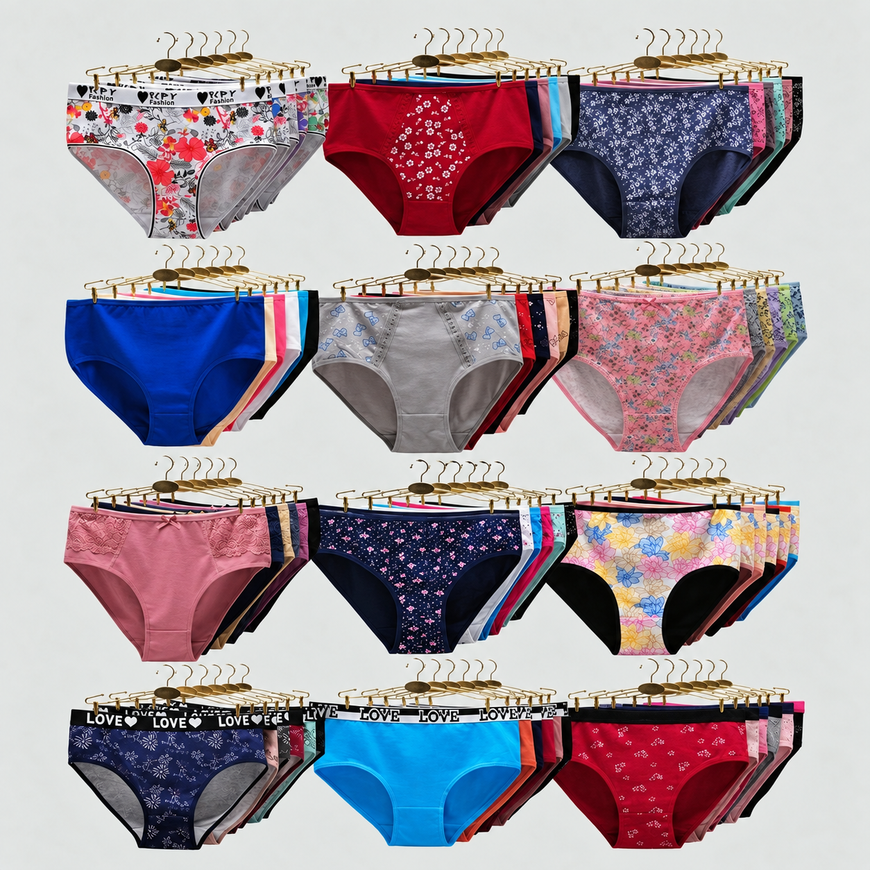 Pack Of 18 Assorted Plus Size Briefs Panties For Women