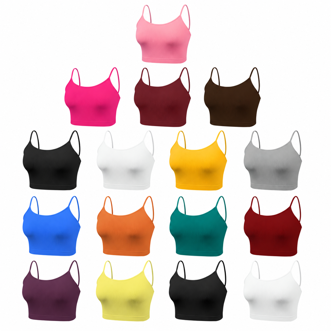 Pack Of 16 Seamless Unpadded Camisole Bras For Women