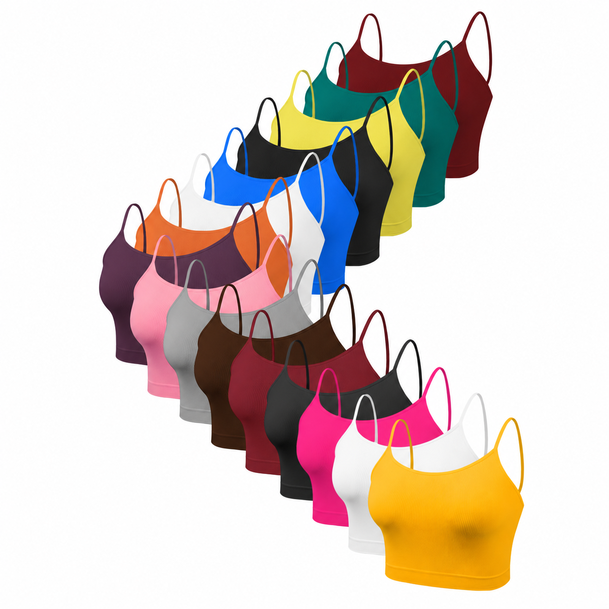 Pack Of 16 Seamless Unpadded Camisole Bras For Women