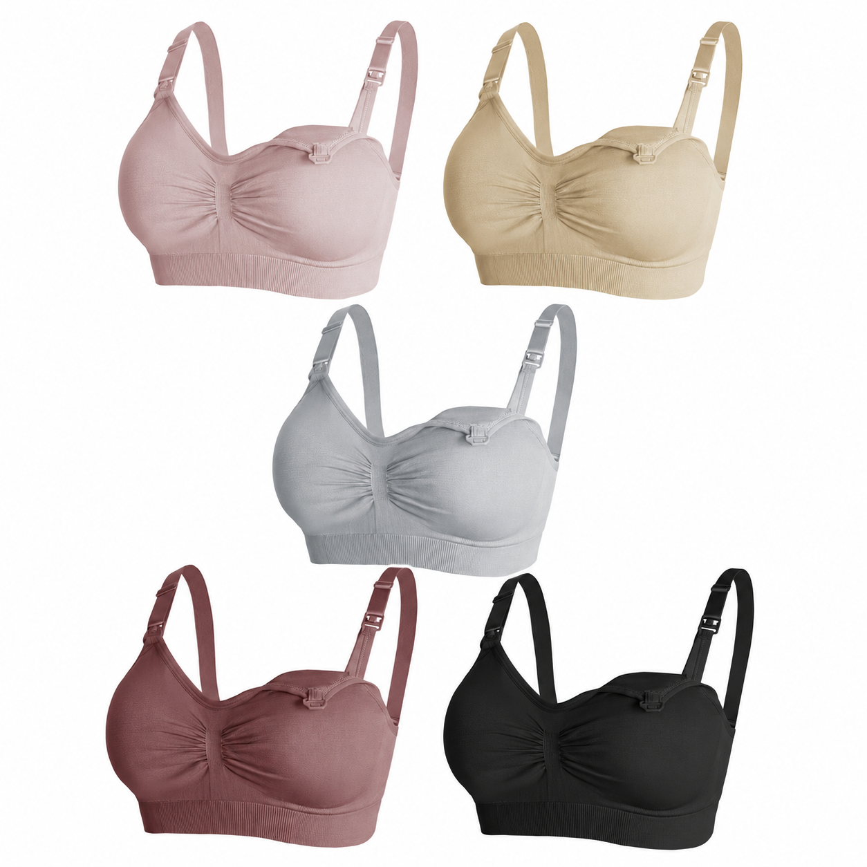 Pack Of 5 Maternity Nursing Wireless Seamless Bras