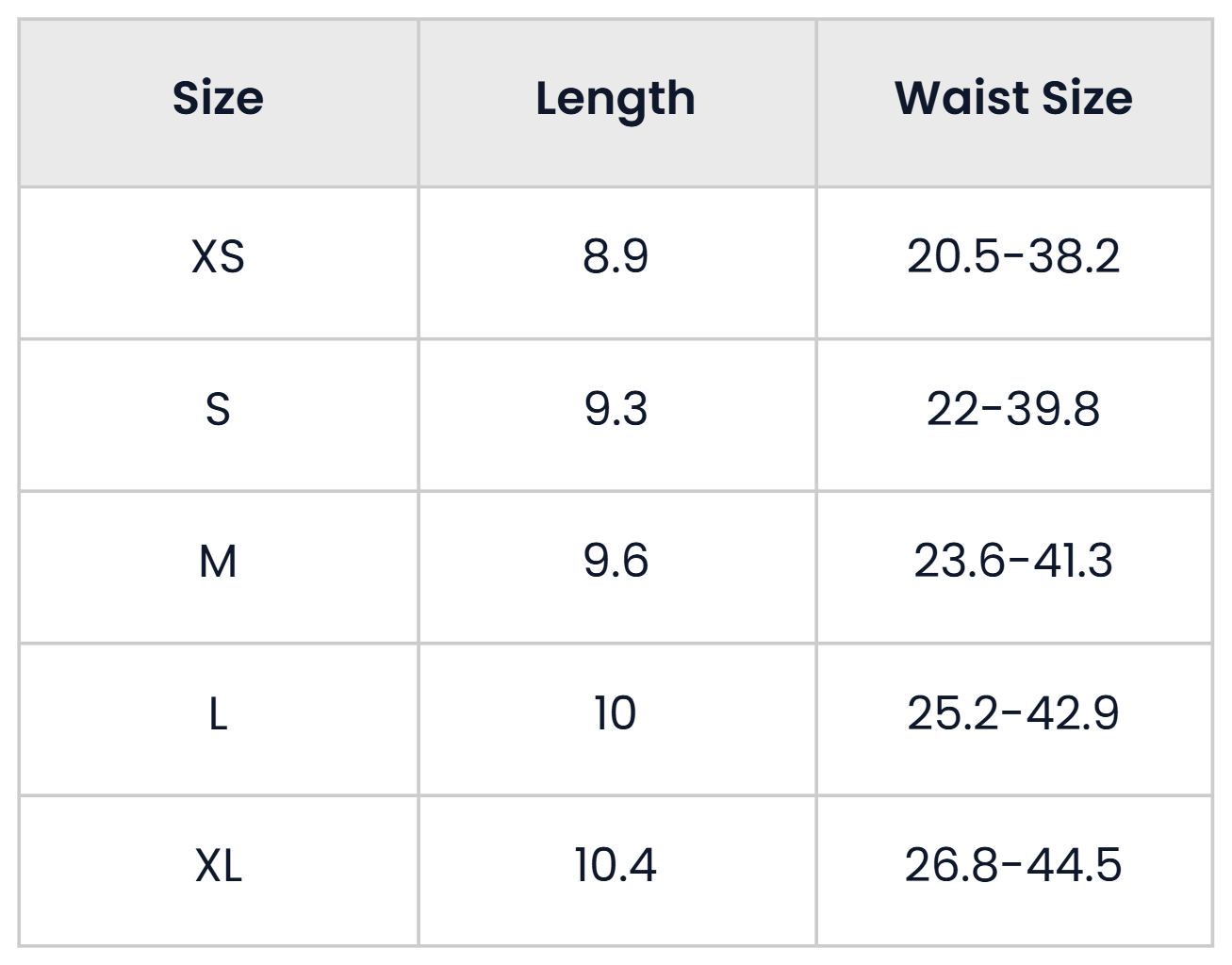 Size Chart for Pack Of 33 Solid Color Triangle Style Panties