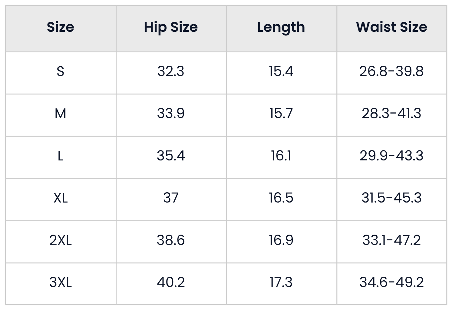 Size Chart for Pack Of 6 Printed Boxer Briefs For Sports And Cycling For Men