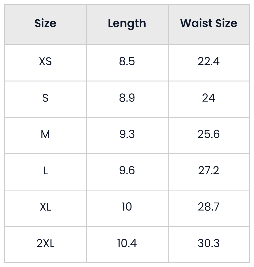 Size Chart for Pack Of 21 Seamless Triangle Briefs