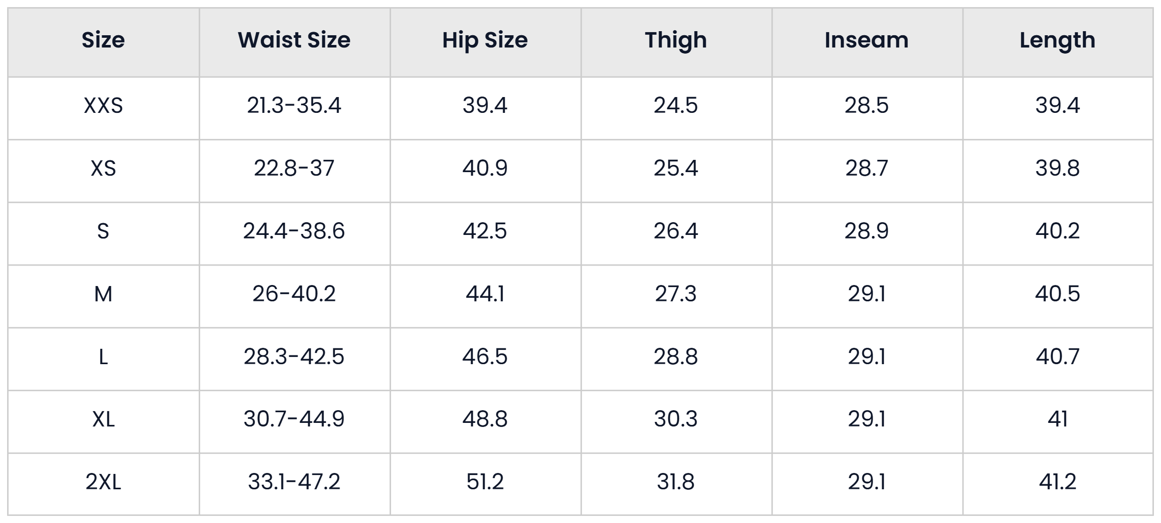 Pant Size Chart for Two Piece Notched Collar Long Sleeve Pajama Set For Women