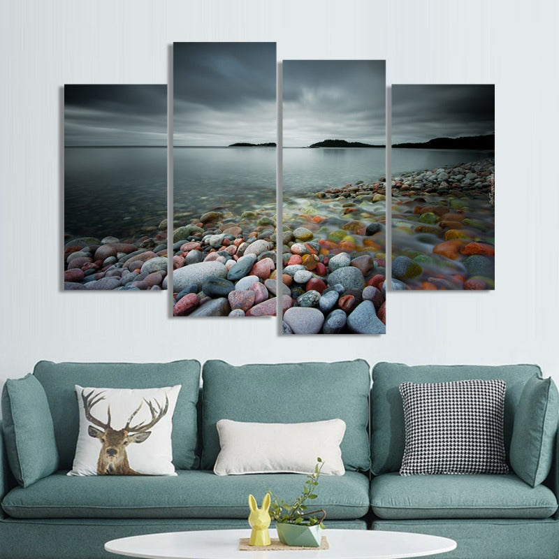 4 Pieces Modern Canvas Painting Wall Art The Picture For Home Decoration Arches National Park Delicate Arch Sea Of Clouds In Moab Utah Usa Landscape C Abstract Modern Sea Stones Landscape-Canvas Wall Art Painting 4